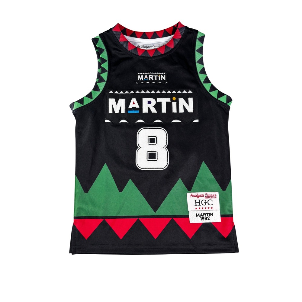 Headgear Classics Martin Lawrence Show Jersey Kids XS Black Red Green 1992 8